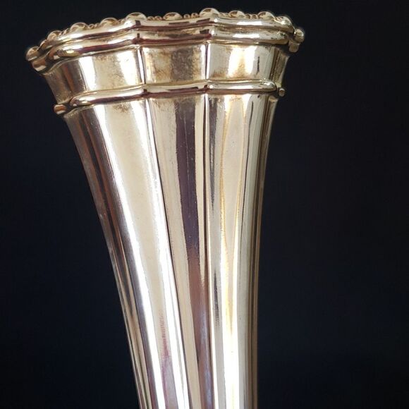 Vintage 1978 Hudson Manor Silverplated Bud Vase and Scented Rose - Picture 8 of 11